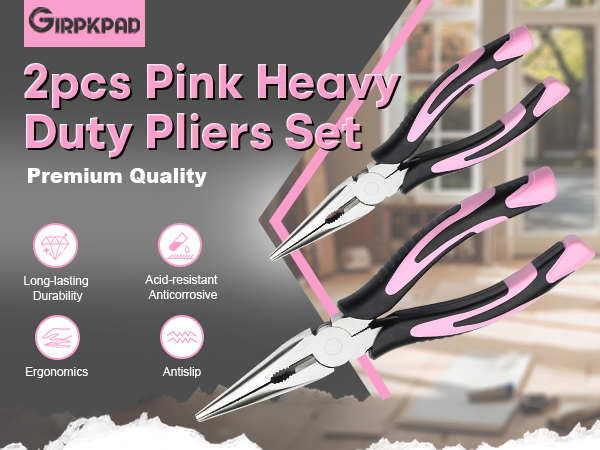 2pcs pink needle nose pliers