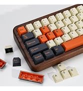 KBDiy Carbon PBT Double Shot Orange Keycap Set,174 Keys Retro Custom Key Cap Keycaps 60 Percent C...