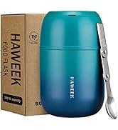 HAWEEK Insulated Food Container 17 oz Soup Thermo for Hot Food Adults, Stainless Steel Vacuum Lun...