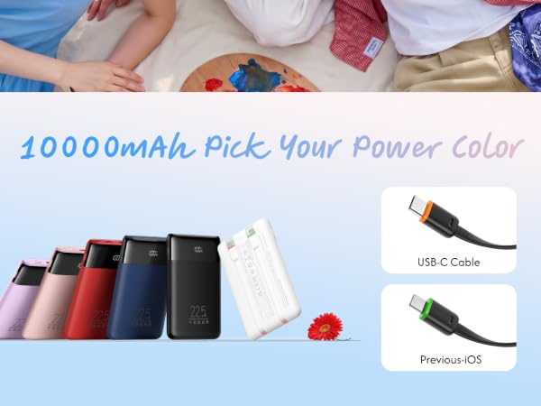 Compact Slim Power Bank, 22.5W Fast Charging, Airline Approved battery backup, 4 Outputs,3 Inputs