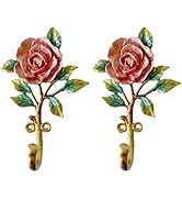 Pewery Vintage Flower Shaped Decorative Wall Hooks Rack Hangers for Hanging Clothes Coats Towels ...