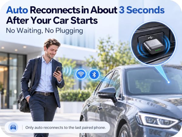Wireless CarPlay dongle works with compatible vehicles that already support wired CarPlay.