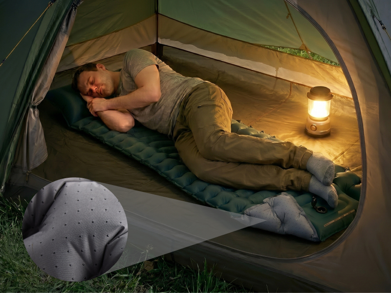 inflatable sleeping mat, sleeping pad, camping mattress