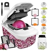 Cambom Vegetable Chopper and Spiralizer, Vegetable Dicer Cutter, Food Chopper for Kitchen, Vegeta...