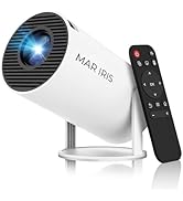 MAR IRIS Mini Projector with WiFi6 and Bluetooth 5.0, Support 4K, 180Rotatable, Portable Home Sma...