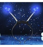 Sixexexy Light Up Alien Headband LED Martian Hair Band Antenna Hair Accessories for Women (Blue, ...