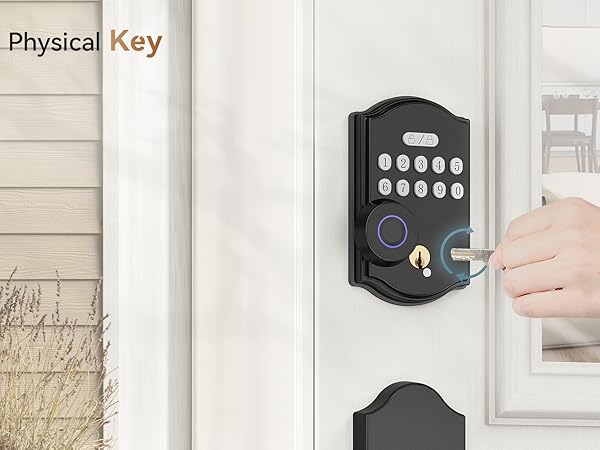 keyless entry door lock deadbolt with handle set