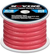 2/0 Gauge Marine Wire Tinned Copper Boat Battery Cable,600V 2/0 AWG 25ft Marine Battery Cable for...