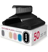 Sharpty Plastic Hangers Clothes Hangers for Clothing, Closet, Coats & Shirts - Notched, Durable, ...