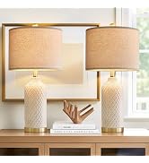 G-SAFAVA 24.25" Table Lamps Set of 2 Modern Ceramic Lamps for Living Room Bedside Lamps Gold for ...