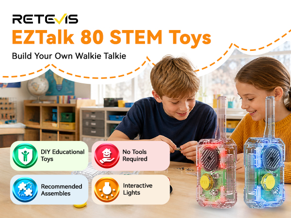 Retevis EZTalk 80 walkie talkies for kids toys for ages 8-13 diy electronic kits DIY toys kit