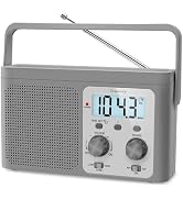 DreamSky AM FM Radio Portable Shortwave Radio Battery Powered/Plug in Wall | for Home Outdoor, St...