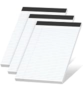 White Legal Pads 8.5 x 11 Narrow Ruled, 3 Pack Notepads College Ruled Pads of Paper With Sturdy B...