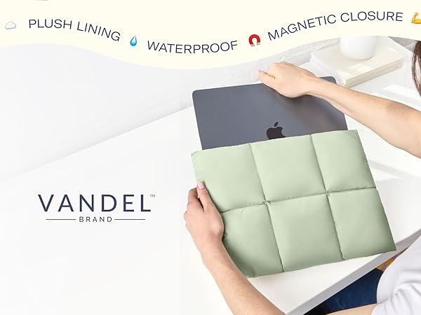 cute puffer sleeve aesthetic laptop cover quilted 14 inch case 15 inch 16 inches laptop case tablet