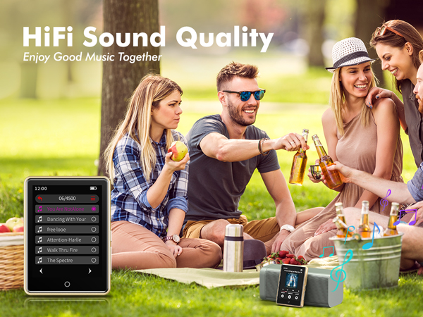 64GB MP3 Player with Bluetooth 5.3, Portable Music Player with Voice Recorder ,FM Radio, Pedometer