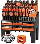 124-Piece Magnetic Screwdriver Set with Plastic Racking, Precision Screwdrivers, Magnetizer, Dema...