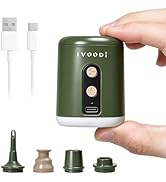 IVOODi Portable Air Pump for Inflatables – Ultra Fast Electric Air Pump with 5 Nozzles, Camping L...