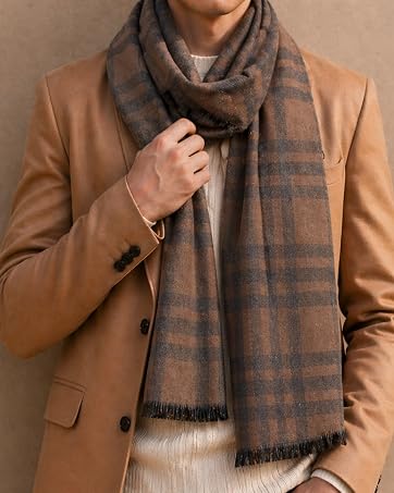 brown plaid scarf