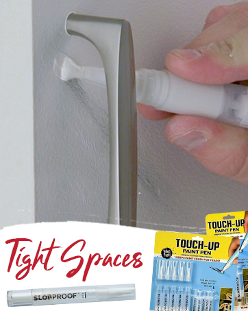 using slobproof touch up paint pen refillable for all tight spaces