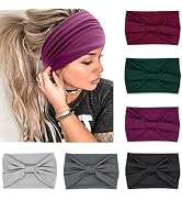IVARYSS Wide Headbands for Women, Solid Knotted Head Wraps Turbans, Large African Style Head Band...