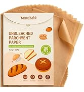 Yarmchahk 200pcs Unbleached Parchment Paper Sheets, 12x16In Precut Cooking Paper Liners for Bakin...