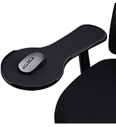 Pxoerzy Ergonomic armrest Mouse pad for Chair, Chair arm Mousepad Mouse Tray, Attaches to Chair w...
