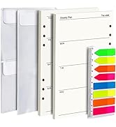 A5 Refill Paper, Weekly Planner Daily Planner Refill Paper, A5 Binder Planner Inserts, A5 Loose L...
