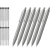 ChaoQ 6 Pcs Retractable Metal Ballpoint Pens, for Gift, Business, Office, 1.0mm Medium Point Blac...