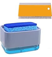 HvOvMvE Dish Soap Dispenser with Sponge Holder for Kitchen Sink, 2 in 1 Kitchen Soap Dispenser wi...