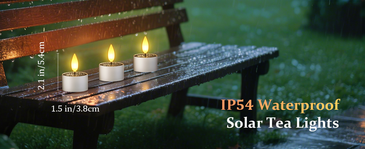 flameless battery led Tea lights candles solar outdoor waterproof