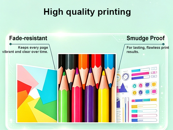 Fade-resistant, crisp print quality