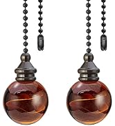 Akahttbn Ceiling Fan Chain Pulls Decorative Extension 12 Inches Vintage Bronze 30mm Diameter Crys...