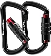 3inch Auto Locking Carabiner Clips, Solid D Shape Style, Heavy Duty Keychain Aluminum Carabiner -...