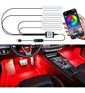 Car LED Lights Interior, RGB Under Dash Foot Well Lighting Kit with DIY Mode, Mult-Color Light fo...