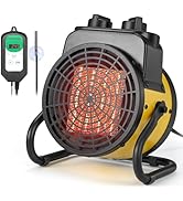 Air Choice Greenhouse Heater with Digital Thermostat, 1500W Outdoor Space Heater, Overheat Protec...