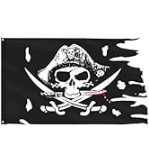 eZAKKA Dead Man's Chest Flag Pirate Flag Pirate Skull and Crossbones flags Irregular Shape Polyes...