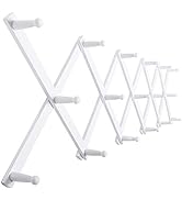 SKOLOO Accordion Wall Hanger, Modern Expandable Coat Rack Wall Mounted, Solid Wooden Wall Hat Rac...