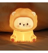 KinYiLO Cute Lion Night Light for Kids, Rechargeable Nursery Lamp with Timer, 3 Brightness Levels...