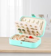 Travel Jewelry Box, PU Leather Small Jewelry Organizer for Women Girls, Double Layer Portable Min...