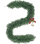 9FT Christmas Norfolk Pine Garland Real Touch Artificial Greenery Garlands Faux Winter Garland fo...
