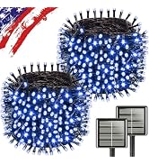 Upgrade Solar String Lights for Outside 2 Pack Total 180FT 500LED String Lights Outdoor with 8 Mo...