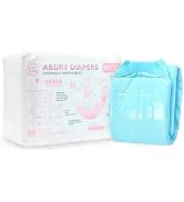 Littleforbig Adjustable Tapes Adult Diaper 10 Pieces - ABDry Ultra Absorbent Diapers Blue (Medium...
