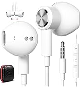 Wired Headphones Earphones for Laptop PC Chromebook, Noise Isolating Earbuds with 3.5mm Plug in A...