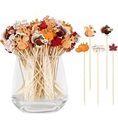 100 Fall Cocktail Picks, Thanksgiving Fancy Toothpicks for Appetizers Charcuterie Food Drinks Fru...