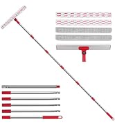 Wa.IE Jiemi 2-in-1 Professional Window Squeegee, 86.6'' Window Cleaner Tool with 6-Section Extens...