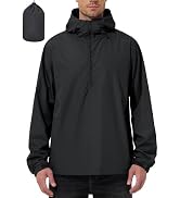 UIQUR Men's Pullover Rain Jacket Waterproof Windbreaker Lightweight Packable Raincoat for Cycling...