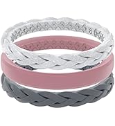 Groove Life Stackable Rings - Breathable Silicone Wedding Rings for Women, Unique Design, Comfort...