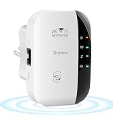 WiFi Range Extender Wireless Signal Booster, 300Mbps 2.4GHz Wi-Fi Repeater with Ethernet Port, 80...