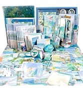 Diuhofart Sea Sketchbook Scrapbooking Kit, 128 Pcs Journal Set | Includes A6 notebook, blue coast...