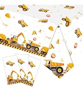 T-Antrix 3 Pack Truck Birthday Party Tablecloth 54X108 Inch Disposable Plastic Waterproof Table C...